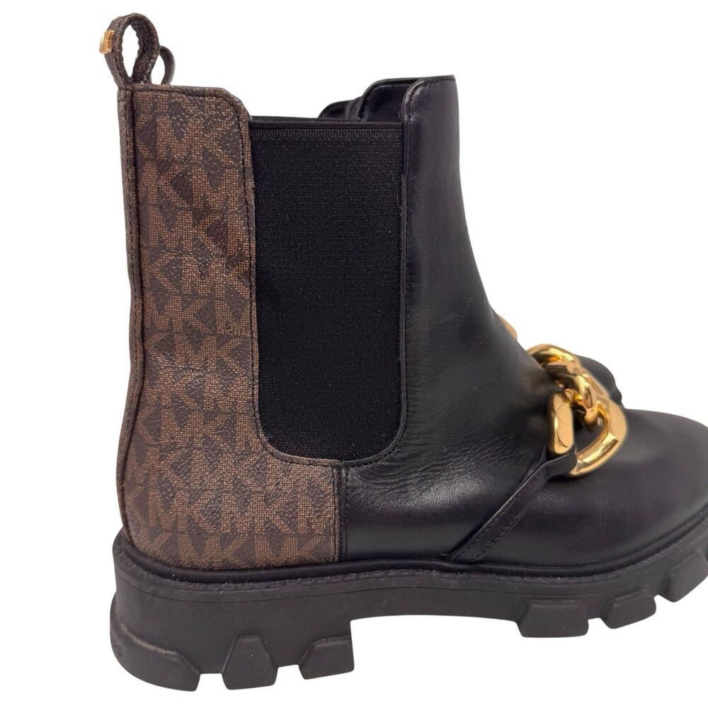 MICHAEL Michael Kors Women Scarlett Bootie Chelsea Boots chain Size 7.5 - Picture 2 of 10